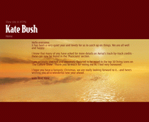 yczenia witeczno-noworoczne od Kate Bush, napisane w oryginalnym, angielskim jzyku... na oficjalnej stronie...